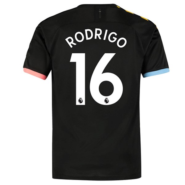 Camiseta Manchester City NO.16 Rodrigo Replica Segunda Ropa 2019/20 Negro